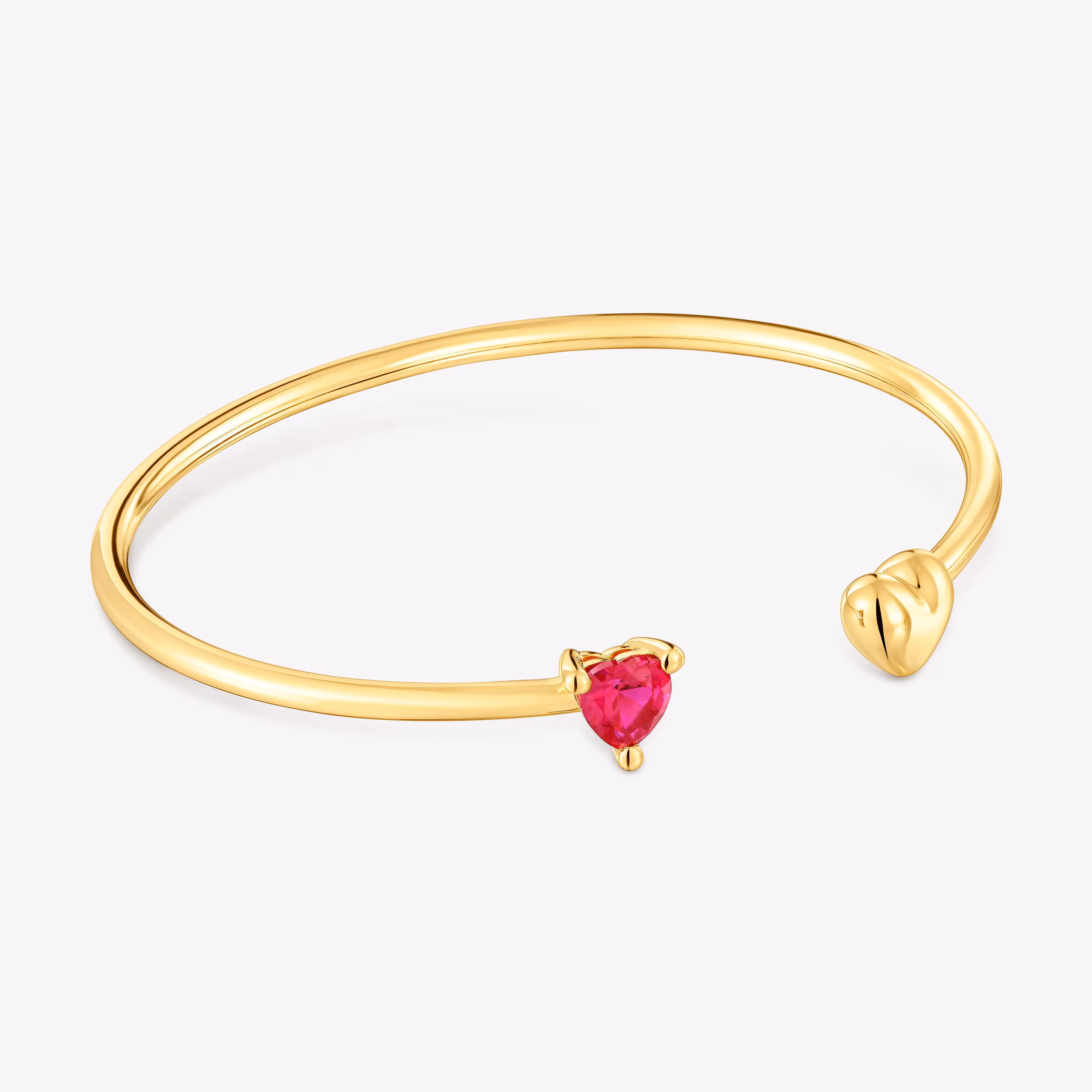 Pulsera esclava con baño de oro 18 kt sobre plata y rubí creado en laboratorio Garden Of Love LGG