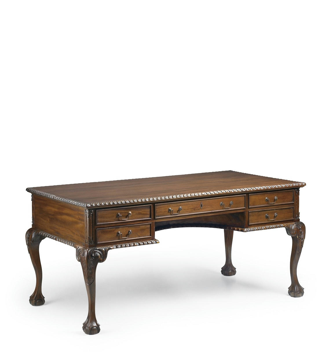 VINTAGE - Bureau en bois d'acajou marron L160