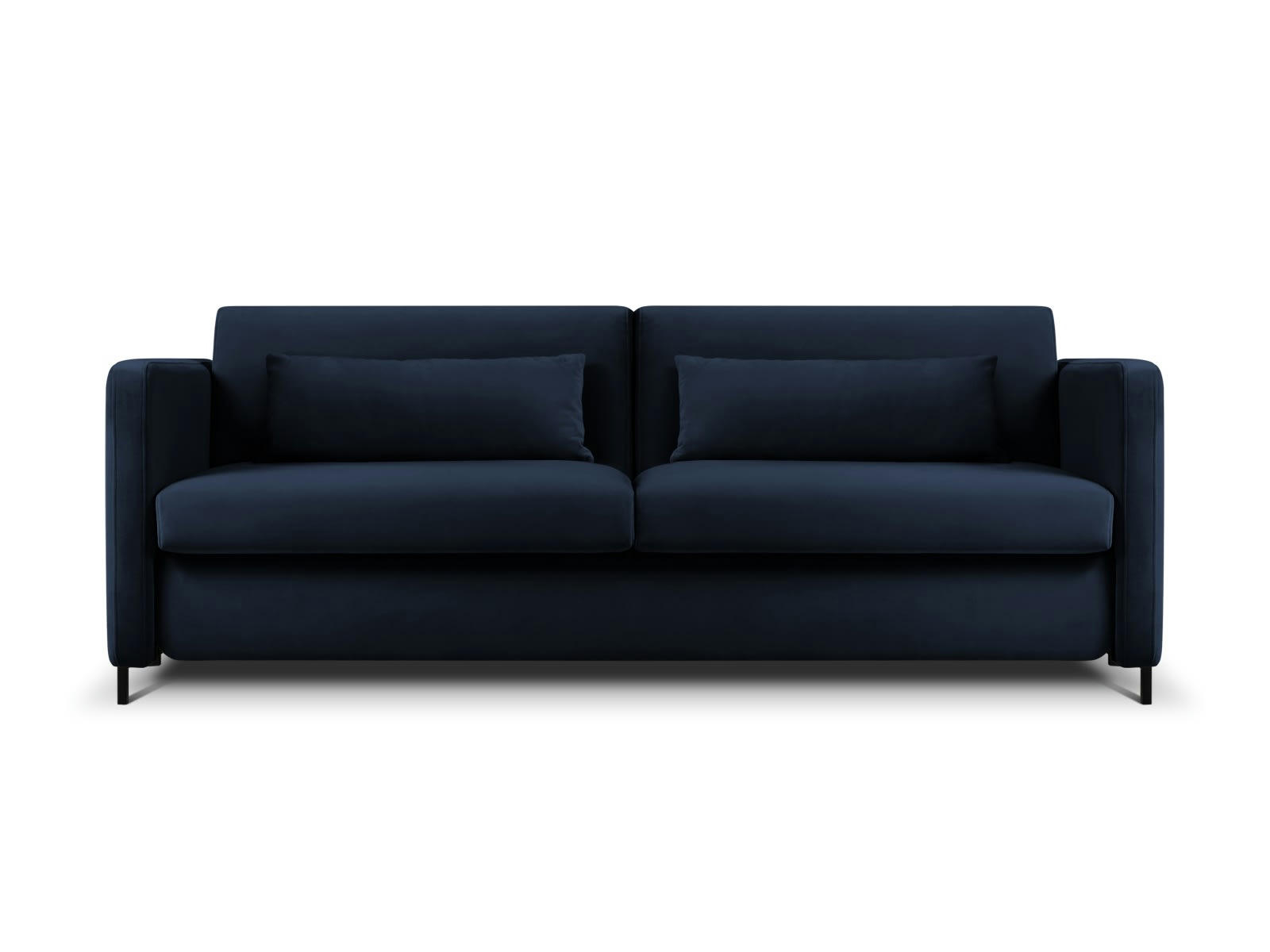 YANIS - Canapé Convertible 3 places en Velours Bleu Roi