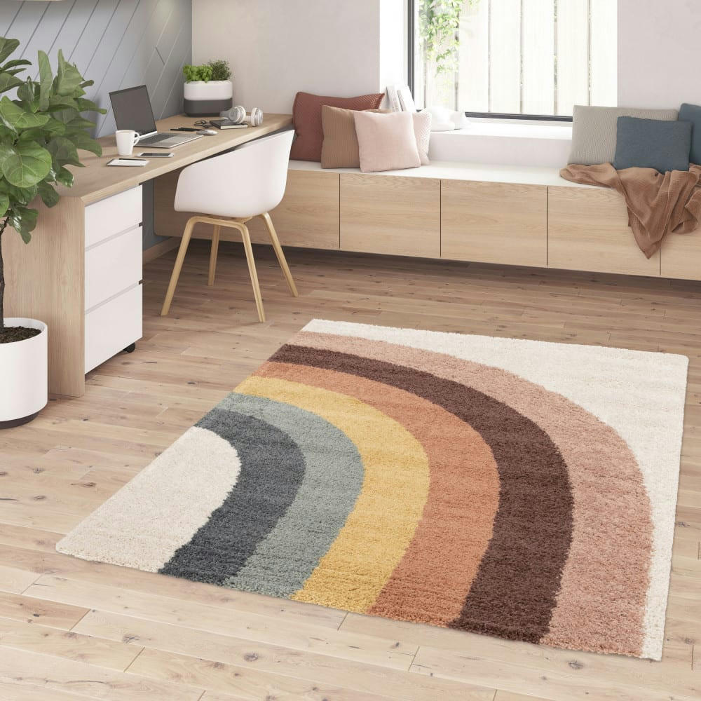 LEELOO - Tapis contemporain à motif géométrique multicolore 160x230 cm