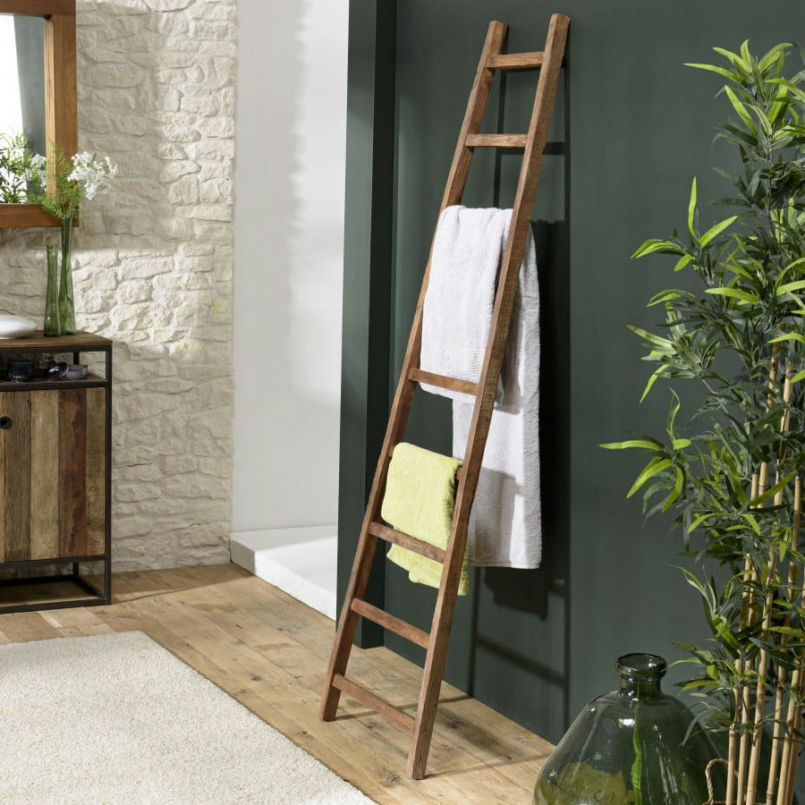 ALIDA - Porte serviettes haut en teck recyclé