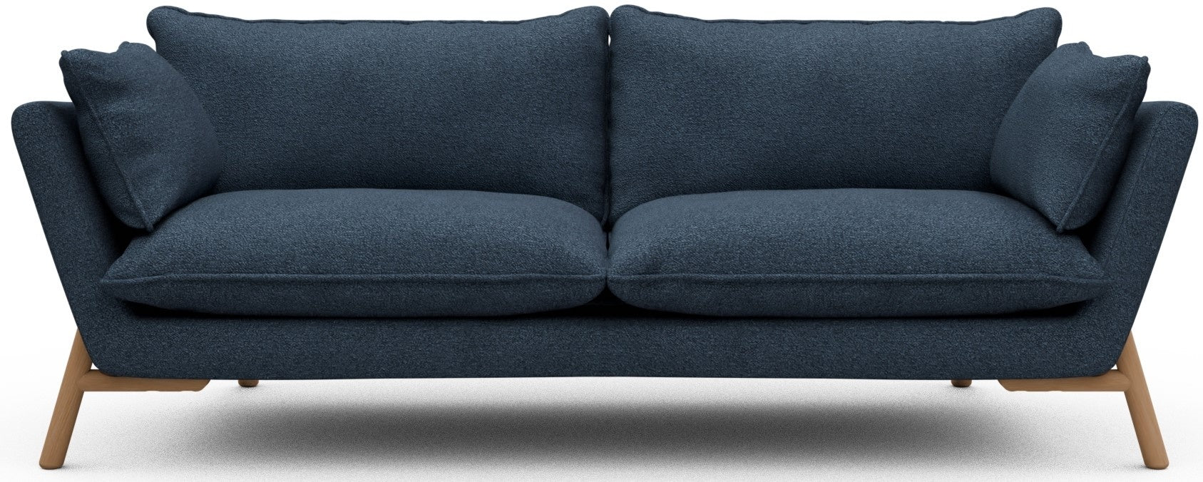 Kragelund Hasle 3-zits Bank Blauw Bouclé   Eiken