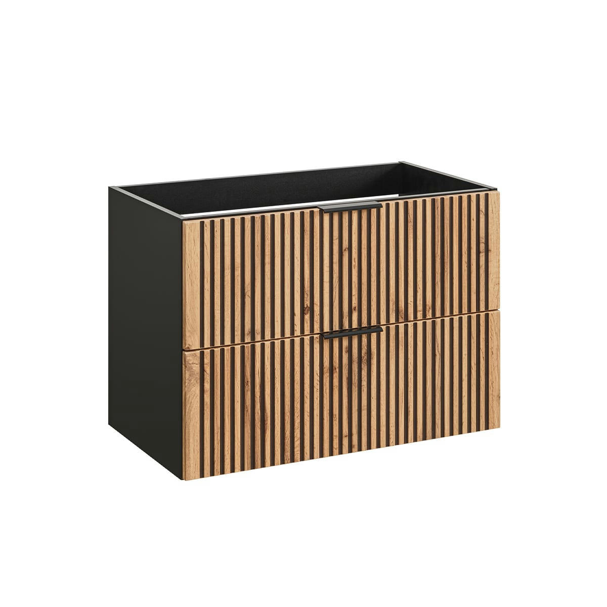 - Meuble sous-vasque 80cm naturel et noir