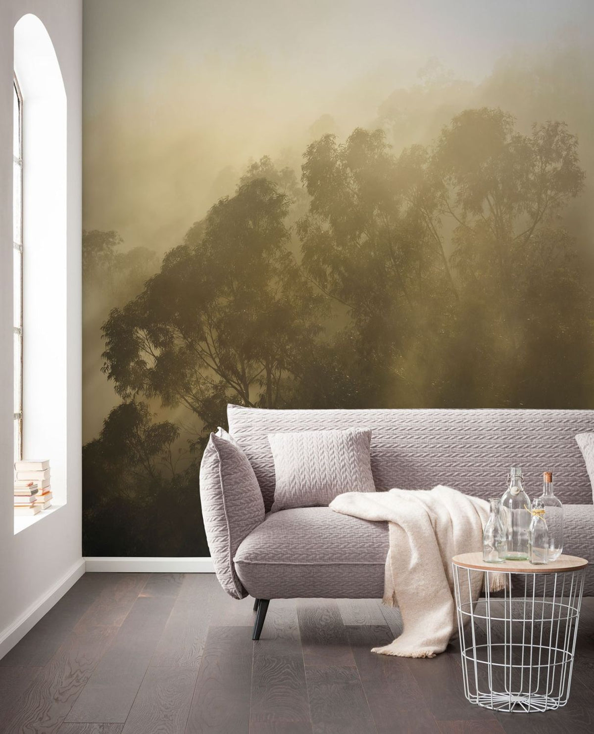 Sanders & Sanders fotobehang mistig bos groen - 400 x 250 cm - 612529