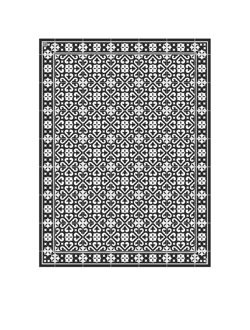 BARCELONE - Tapis en vinyle Via August noir 60x80