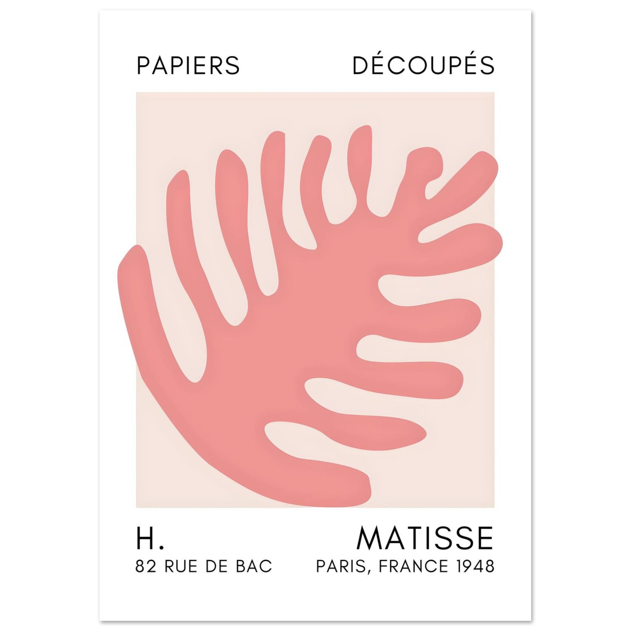 Artfulprints Poster Matisse – Coral bloom taupe  - A4 21x29.7 cm - Taupe