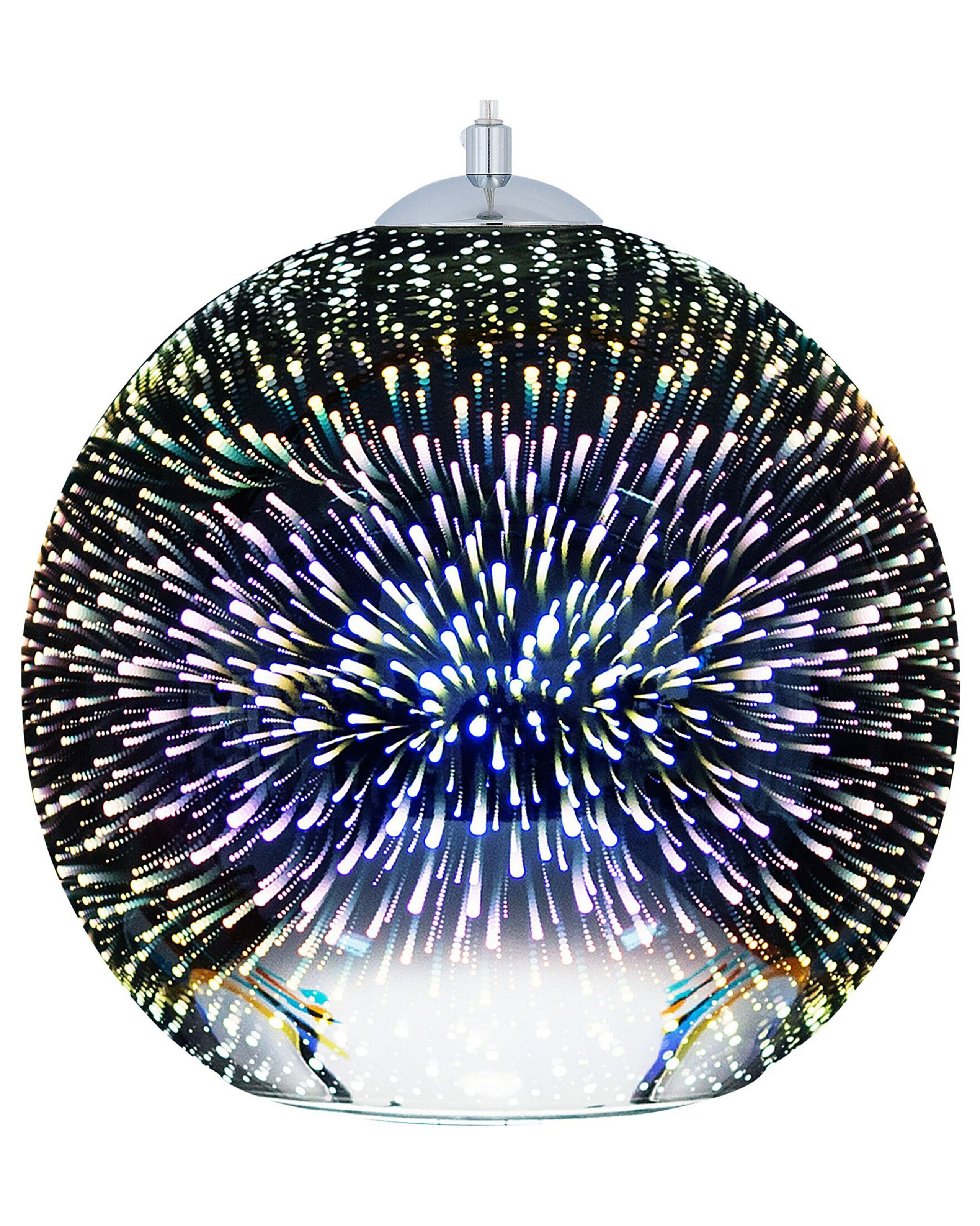 Lampa wisząca sufitowa szklana srebrna