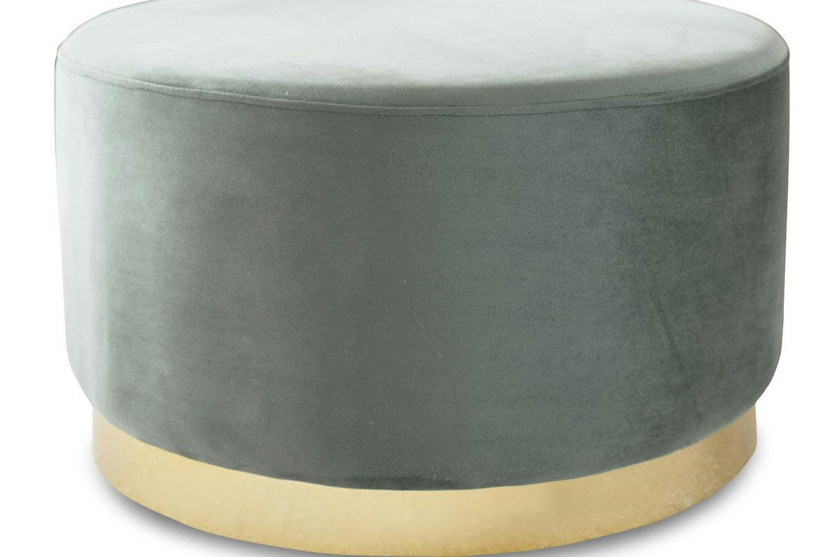 DALLAS - Grand pouf en laiton vert et métal doré