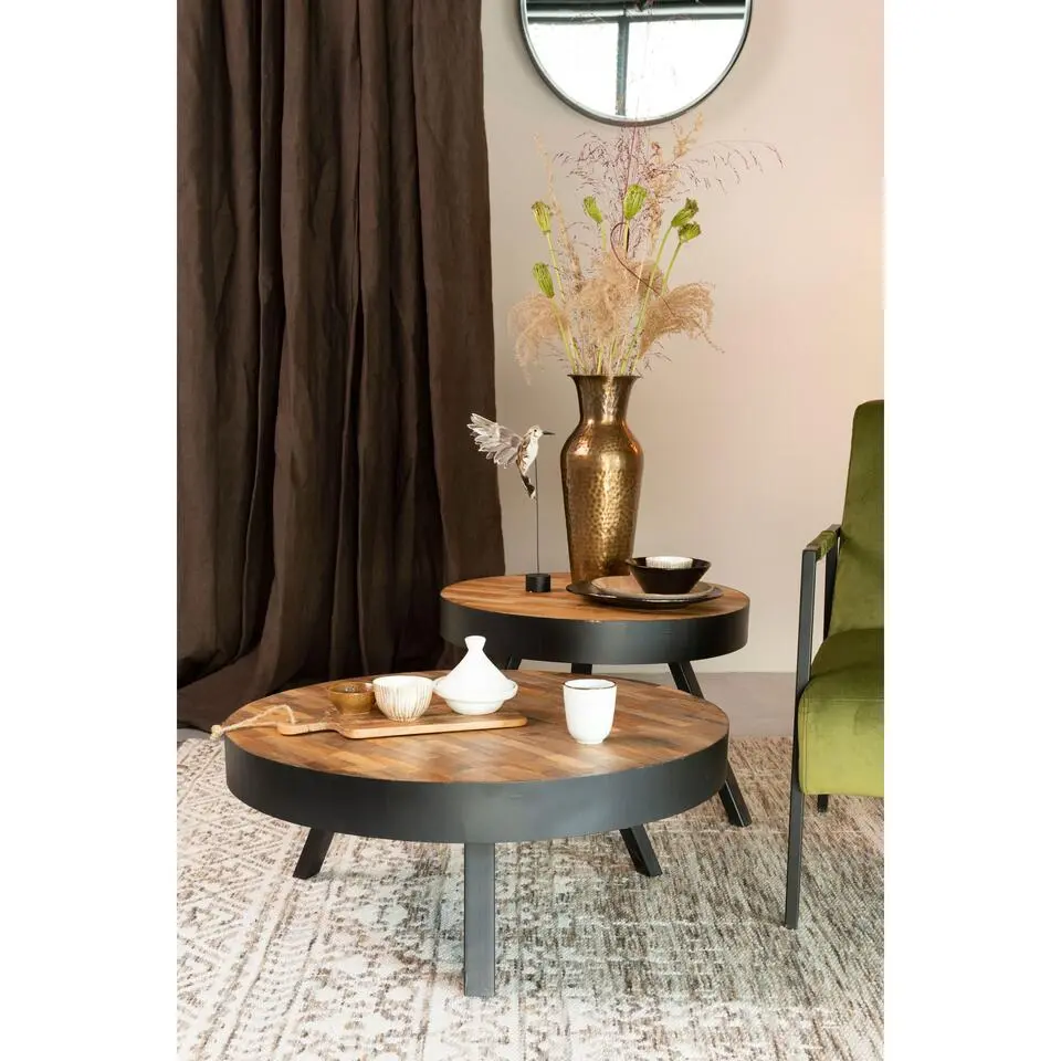 Housecraft Suri Salontafel Rond Hout Teak 70 cm Bruin