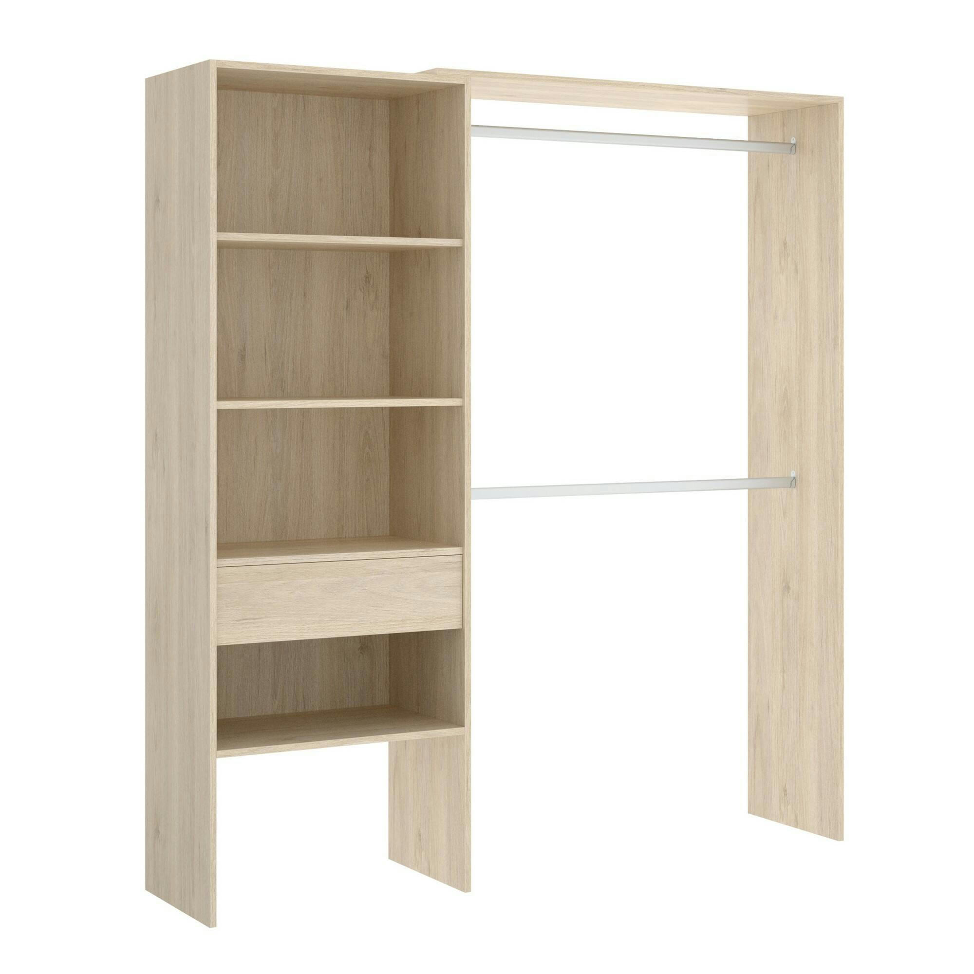 DGARUT - Garde-robe effet bois chêne