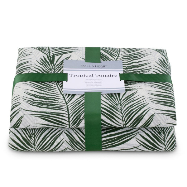 Narzuta pikowana dwustronna TROPICAL 200X220 zielona AmeliaHome