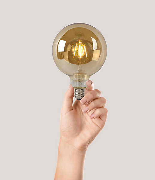Lucide G125 - Ampoule filament - 12,5 cm - LED Dim. - E27 - 1x8W 2700K - Ambre