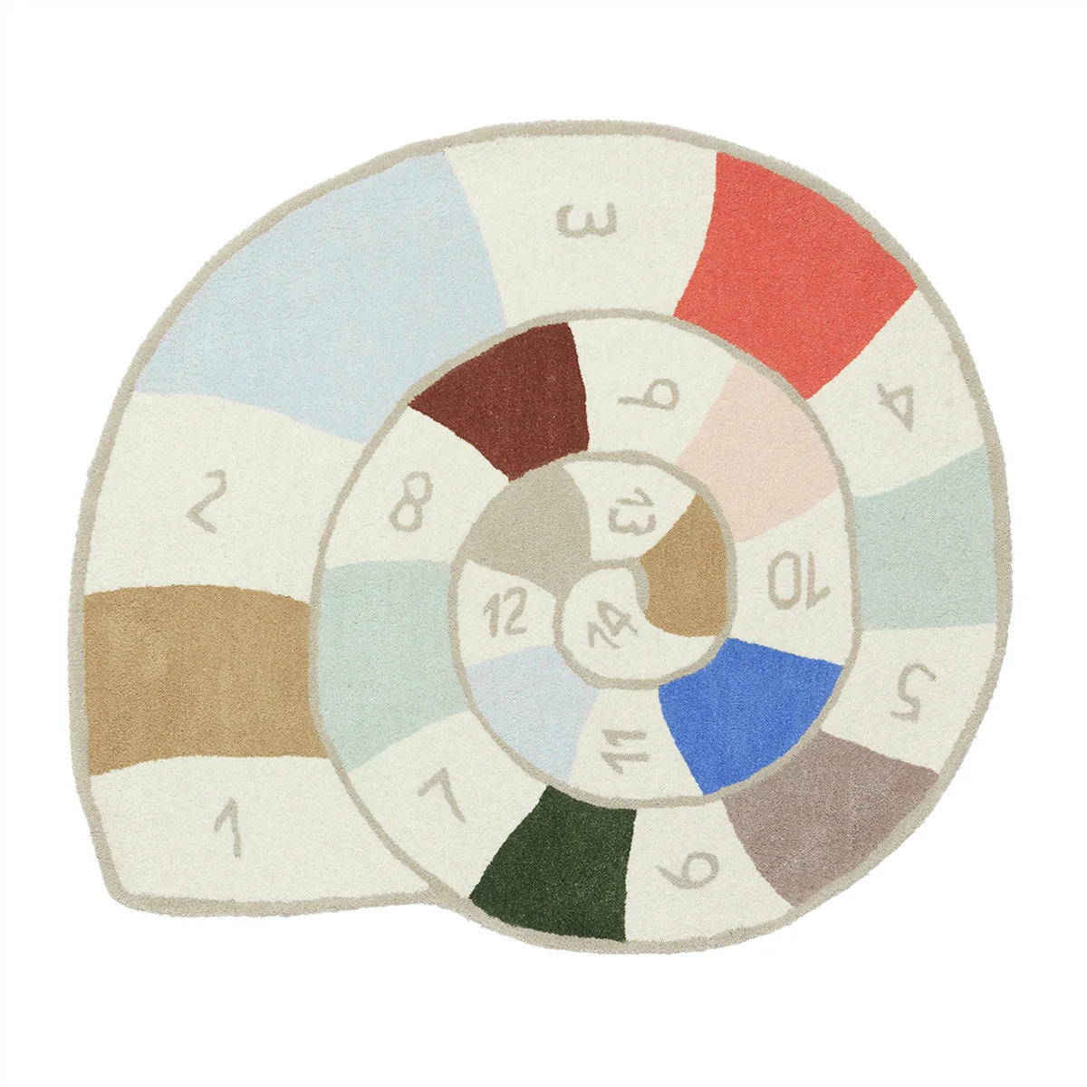OYOY Mini - Nautilus Teppich, beige / weiß
