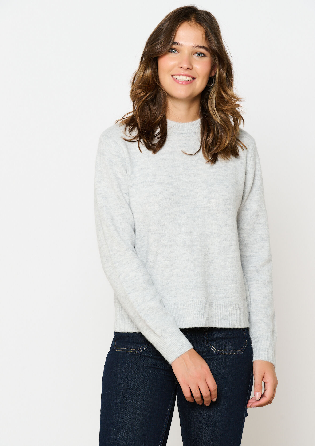 Basic trui met ronde hals