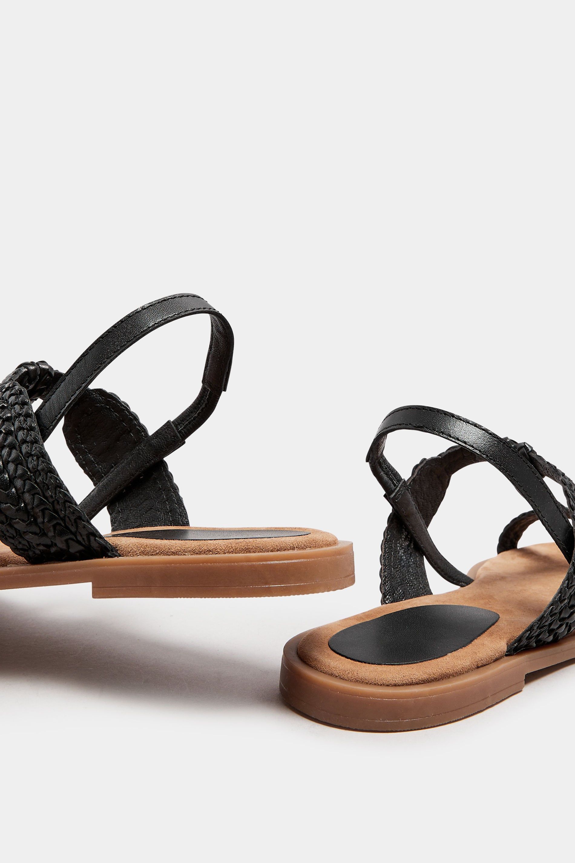 Long Tall Sally Leather Plaited Strap Sandals