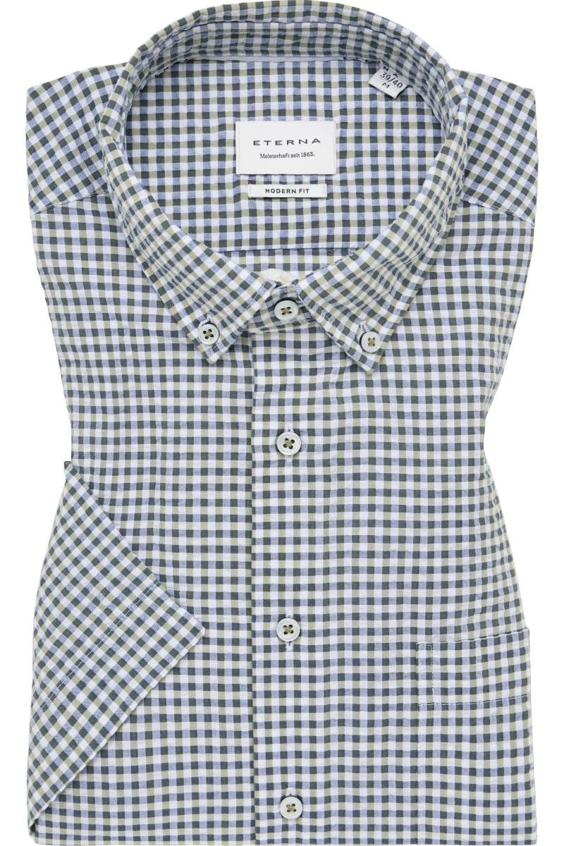 ETERNA Modern Fit Hemd hellgrün, Kariert