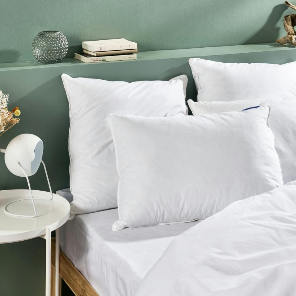 MÉMOIRE DE FORME MIXTE - Lot de 2 oreillers anti-acariens mémoire de forme mixte 60x60cm