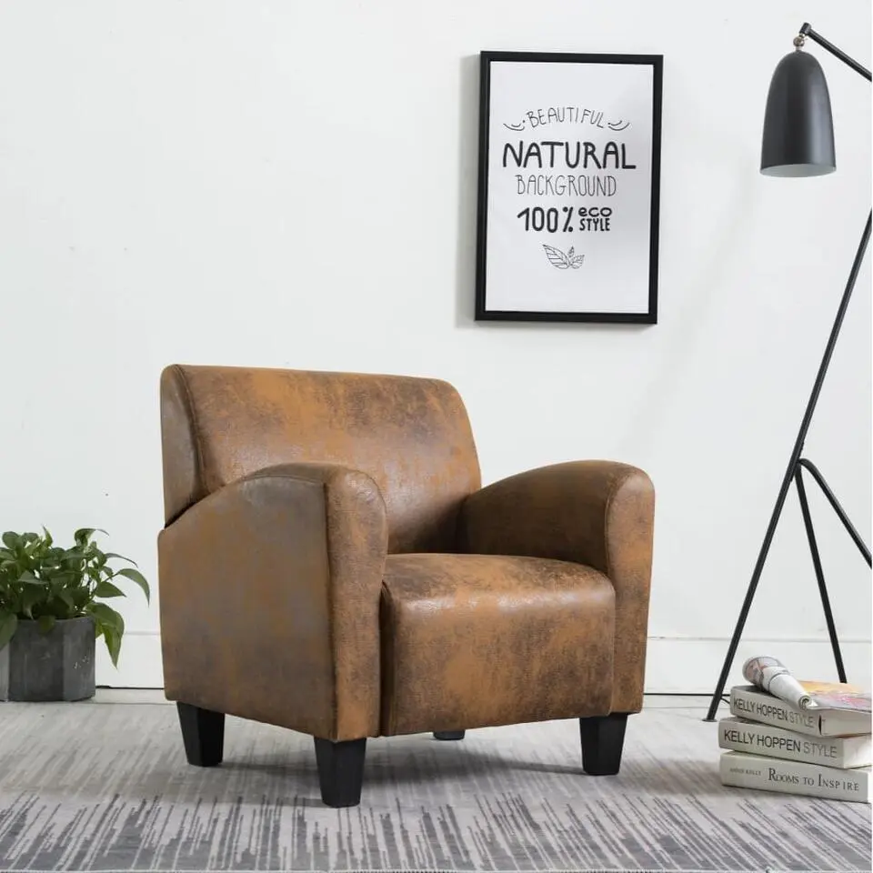 vidaXL Fauteuil kunstsu&egrave;de bruin