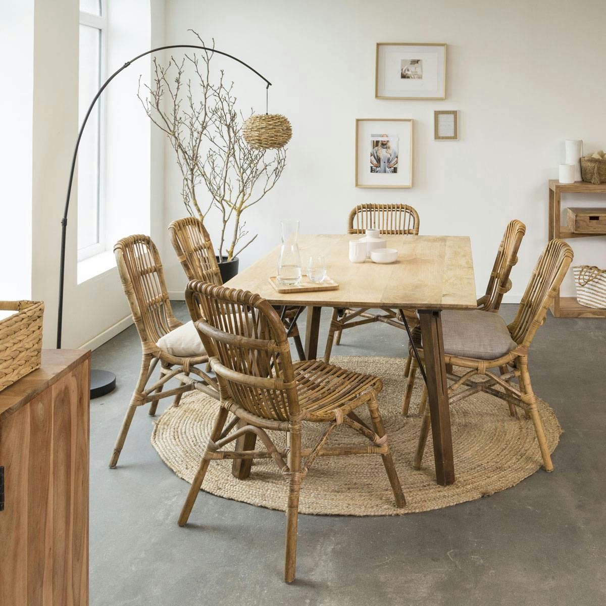 MIM - Table à manger en bois marron 160 cm