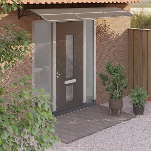NNEVL Door Canopy Black 300x100 cm Polycarbonate