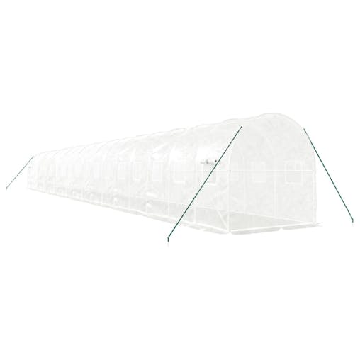 NNEVL Greenhouse with Steel Frame White 36 m&sup2; 18x2x2 m