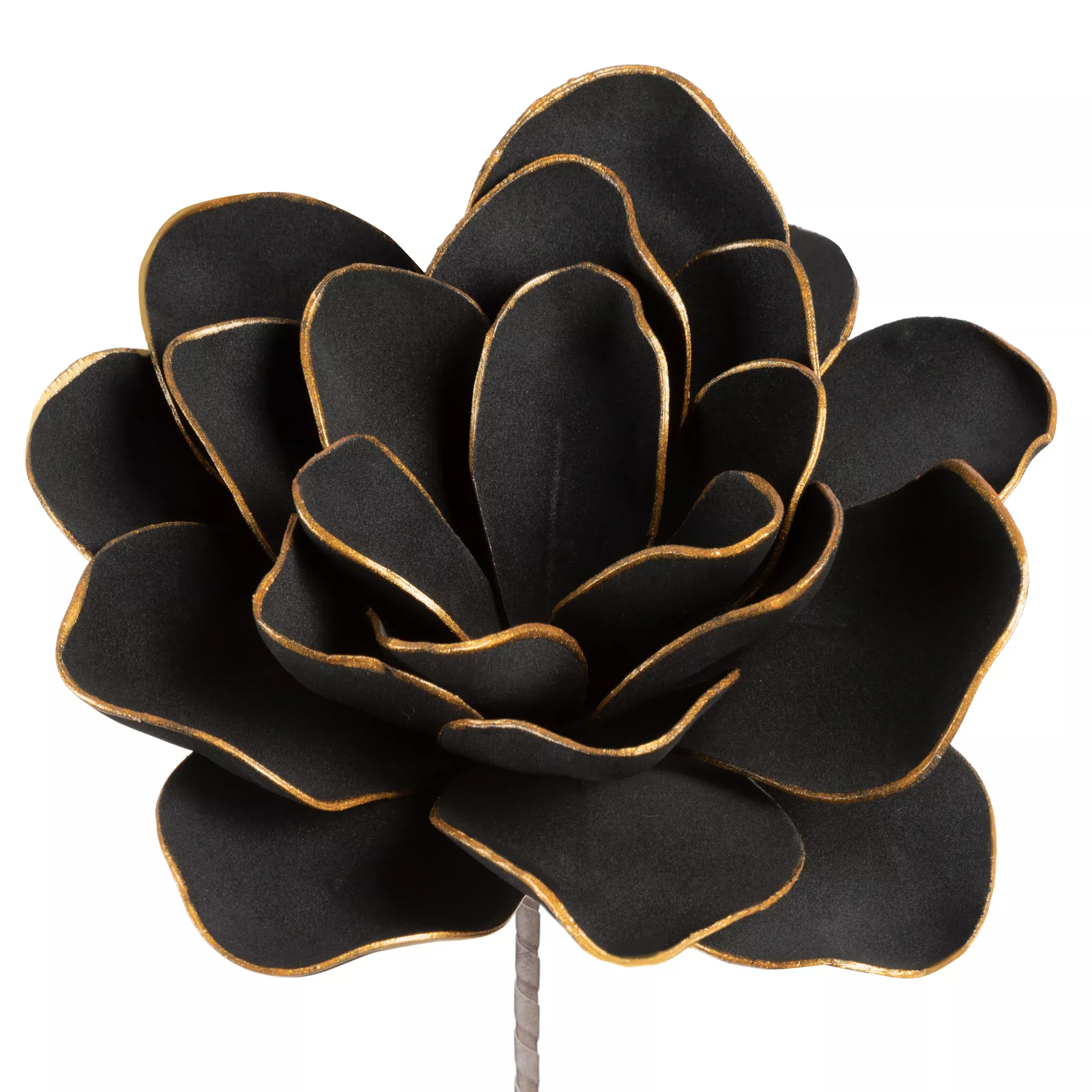 Kwiat sztuczny czarno, złoty z plastycznej pianki foamiran 60 cm