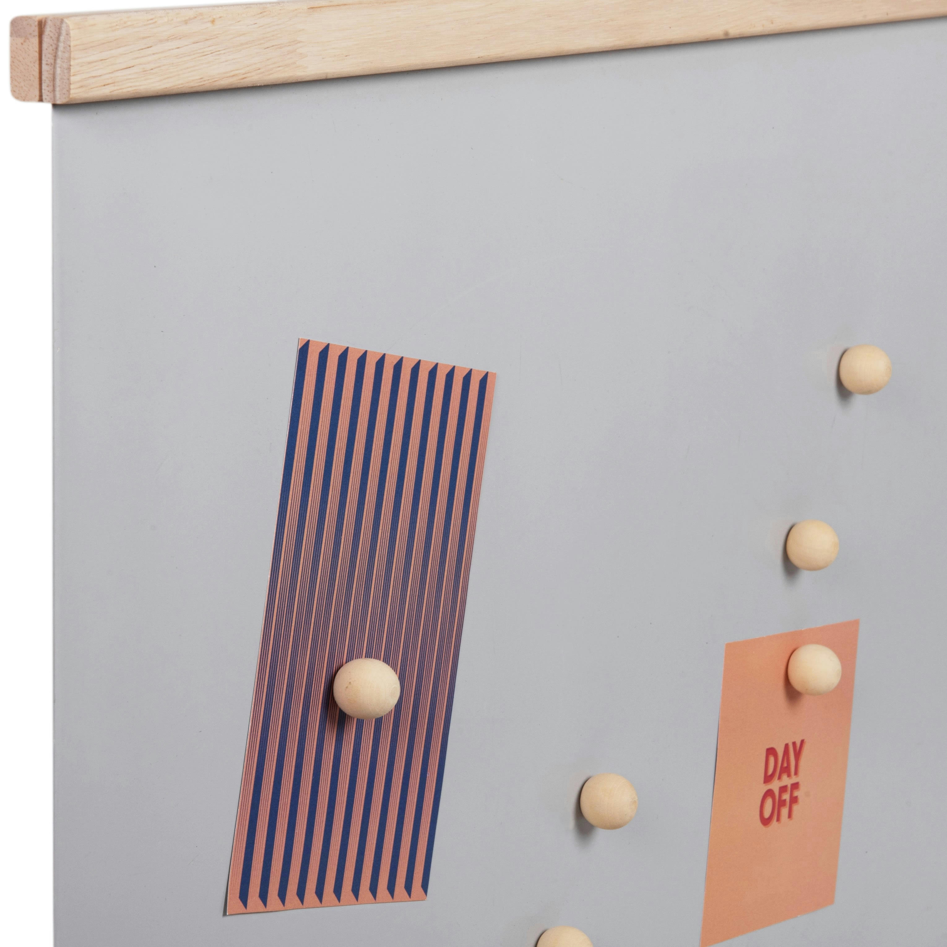 PALVA - Pêle-mêle en métal gris et bois d'hévéa 60x40