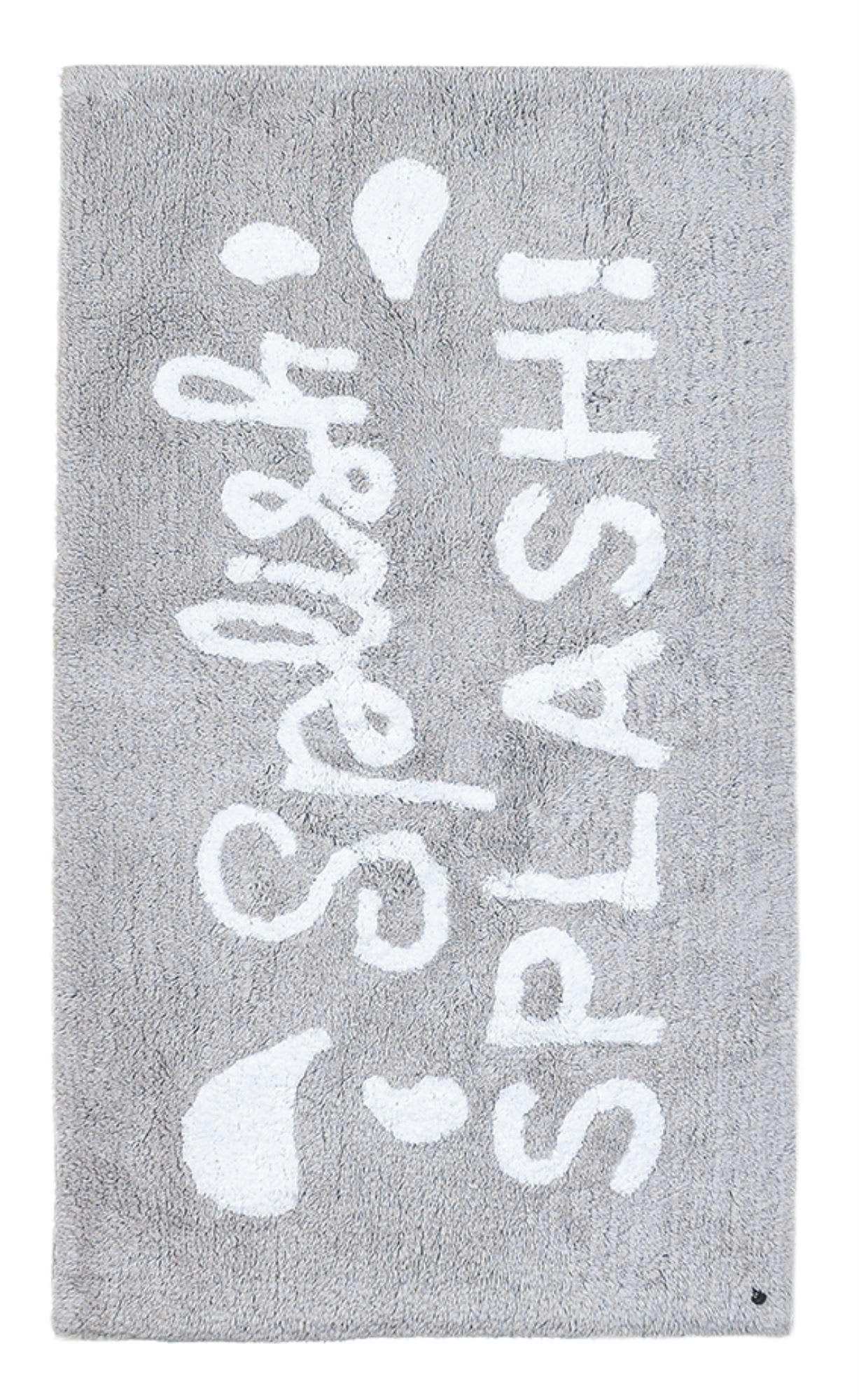 COTTON DOUBLE - Tapis de bain en coton tufté à la main - argent 70x120 cm