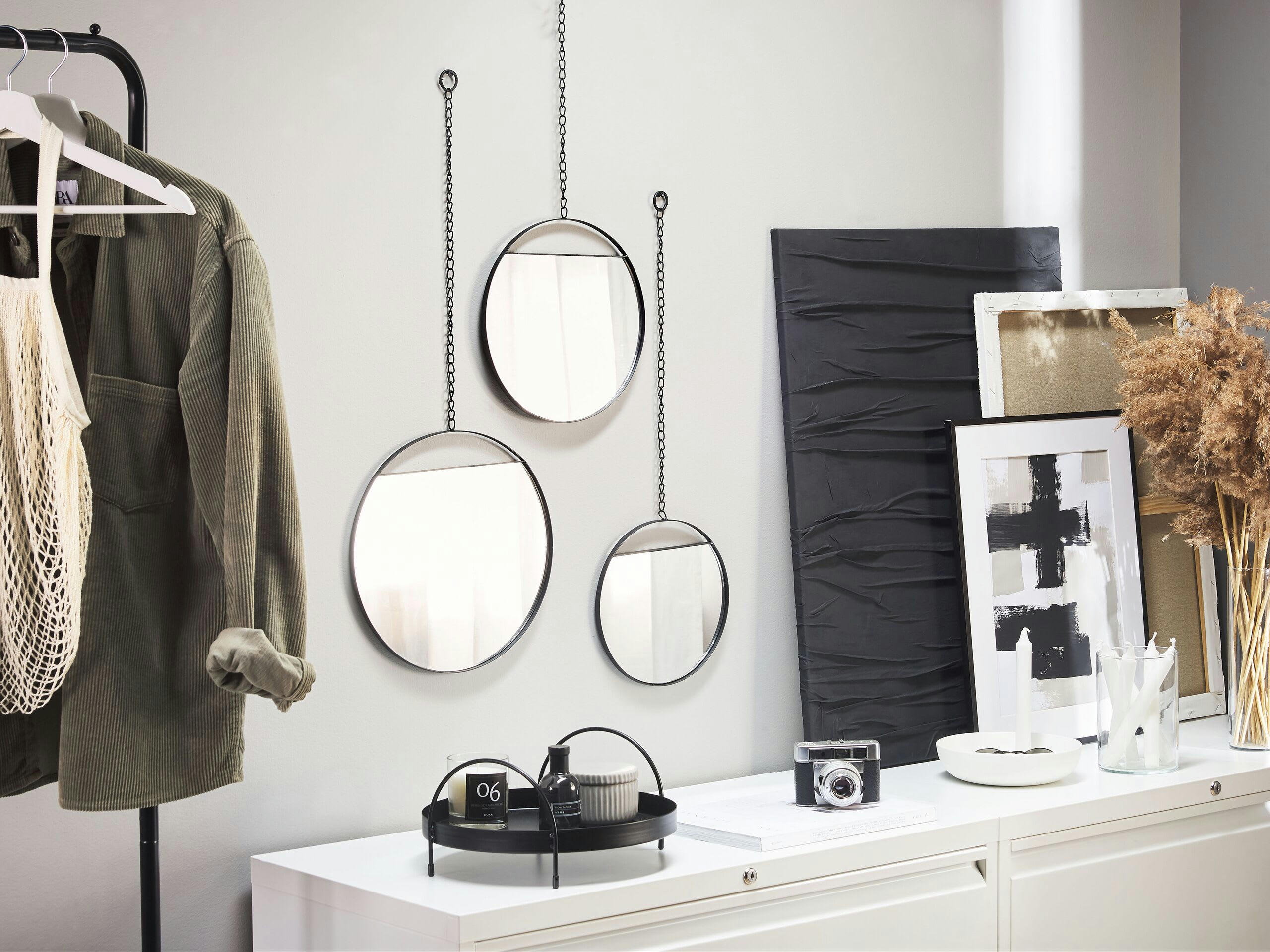 ODOS - Miroir en métal noir 80 75 69x33 29 24