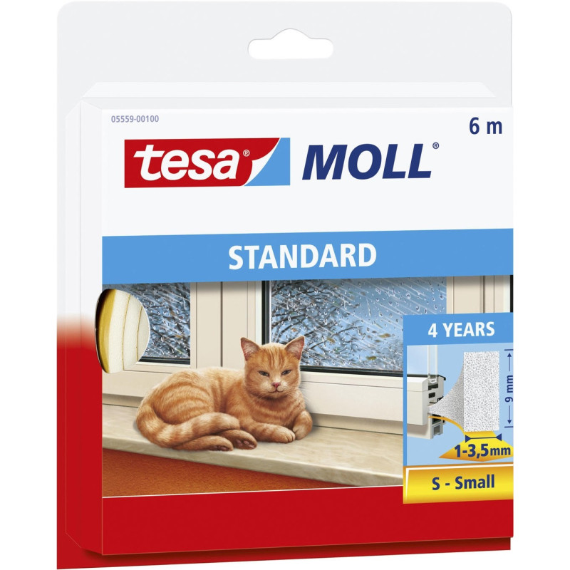 Joint de calfeutrage pour porte et fenêtre Standard blanc 9 mm x 6 m TESA