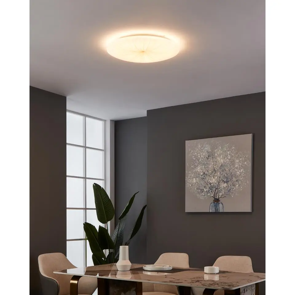 EGLO Nieves 1 Plafond- en Wandlamp - LED - &Oslash; 51 cm - Wit/Goud
