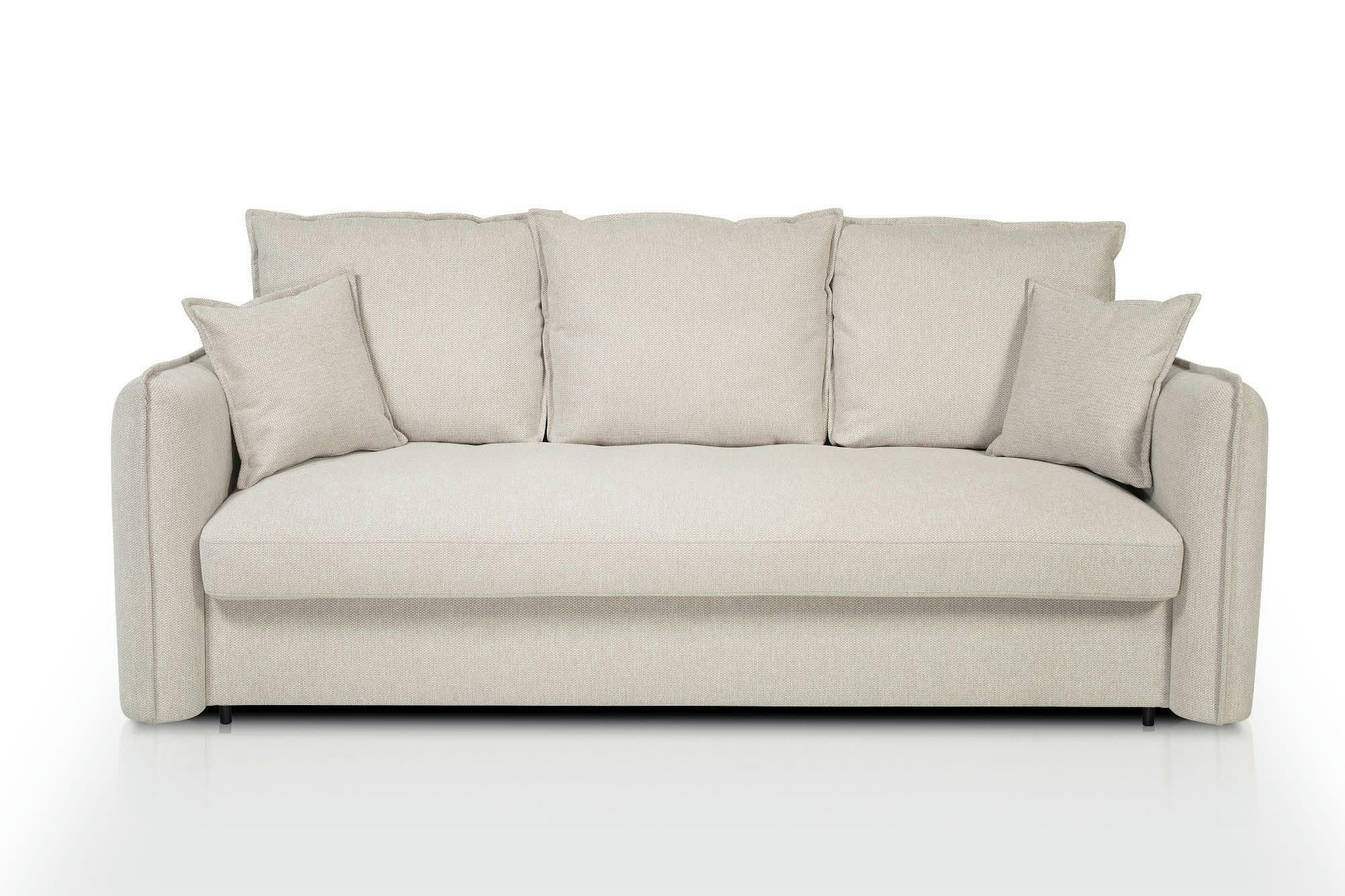 RIGEL - Canapé droit convertible 3 places  en polyester blanc cassé