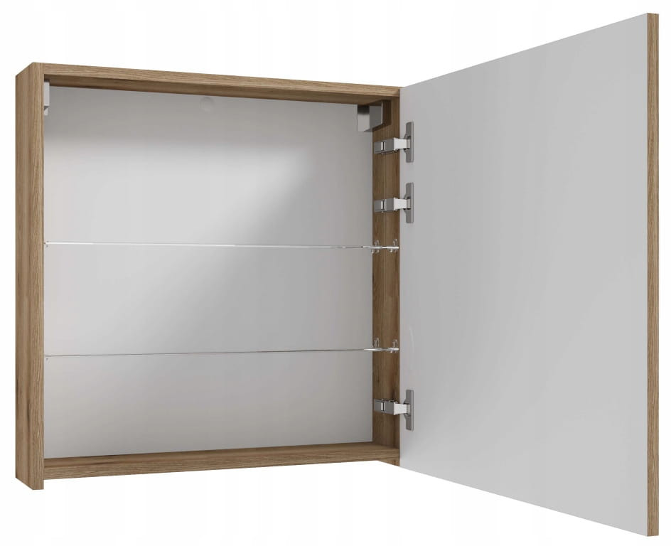 Szafka łazienkowa z lustrem wisząca 60x60 cm dąb evoke