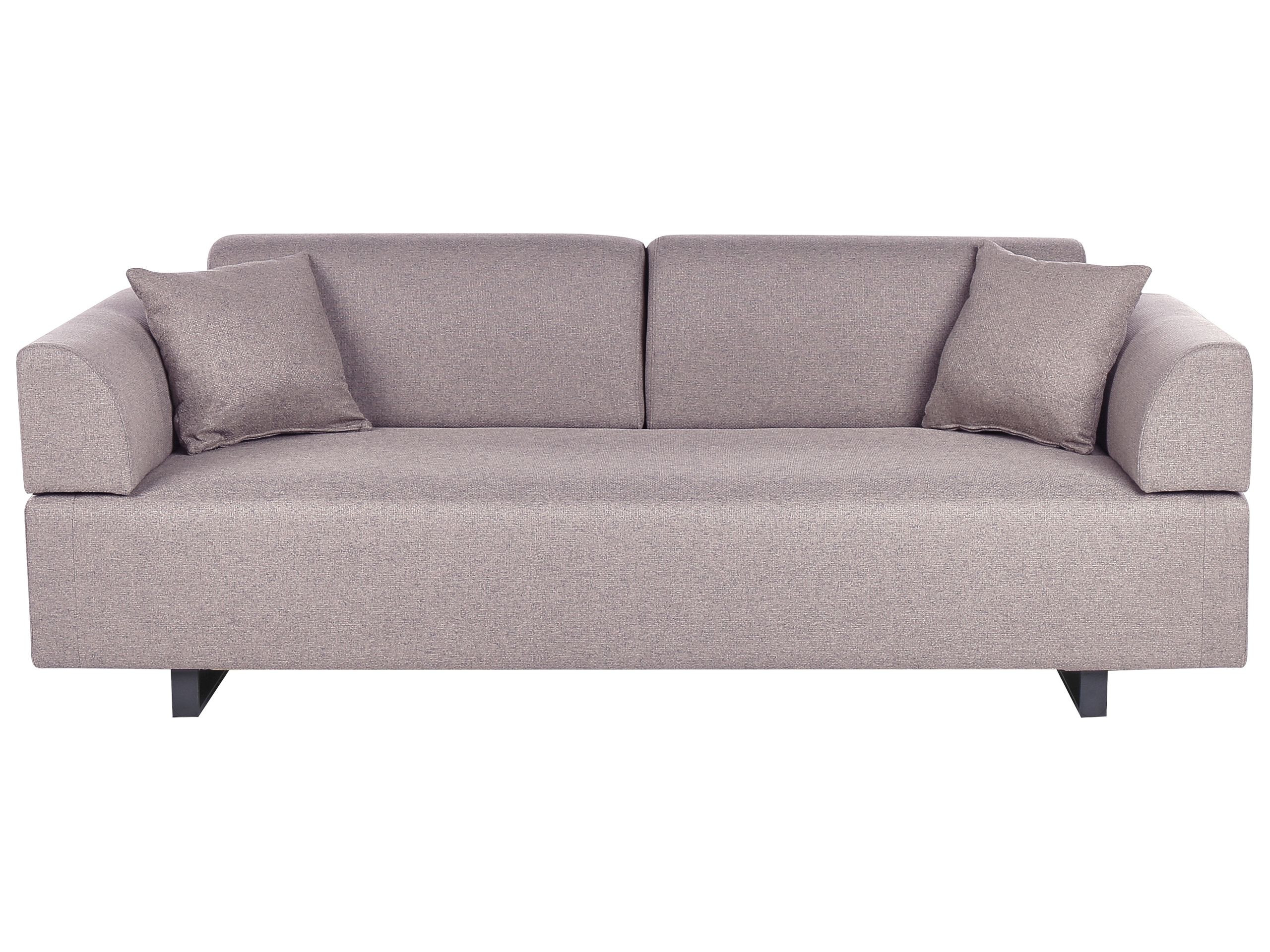 Sofa 3-osobowa ze stolikami brązowa
