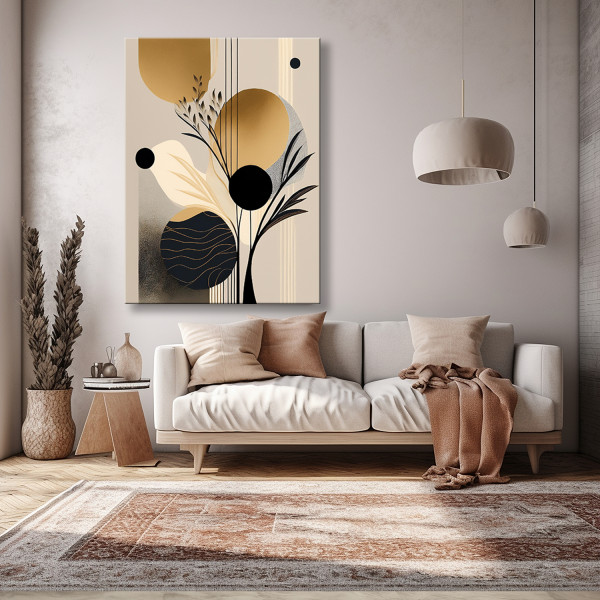 Feeby Obraz na płótnie, Abstrakcja Boho Złoty Glamour 40x60