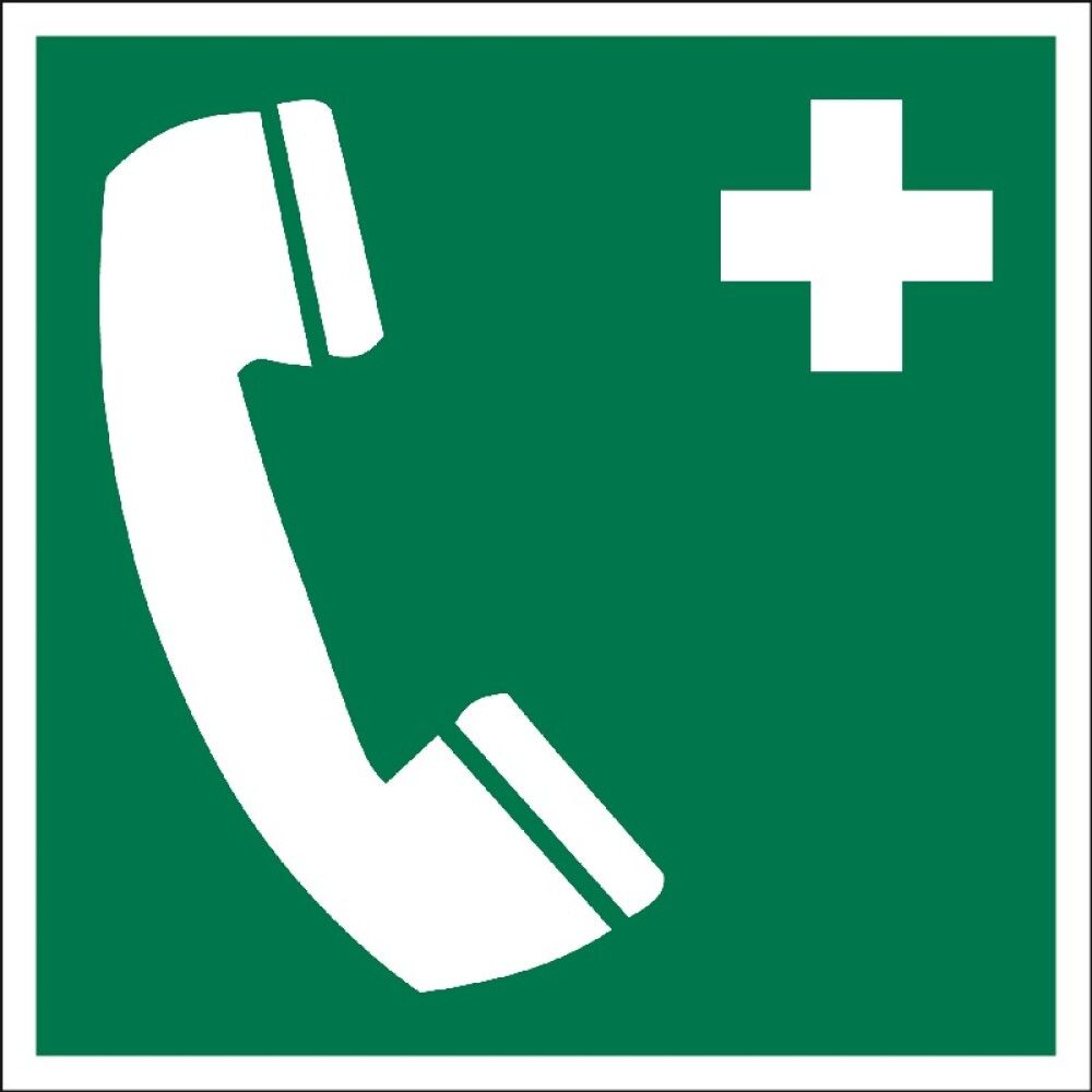 SKILT PICKUP NØDTELEFON 15X15 CM