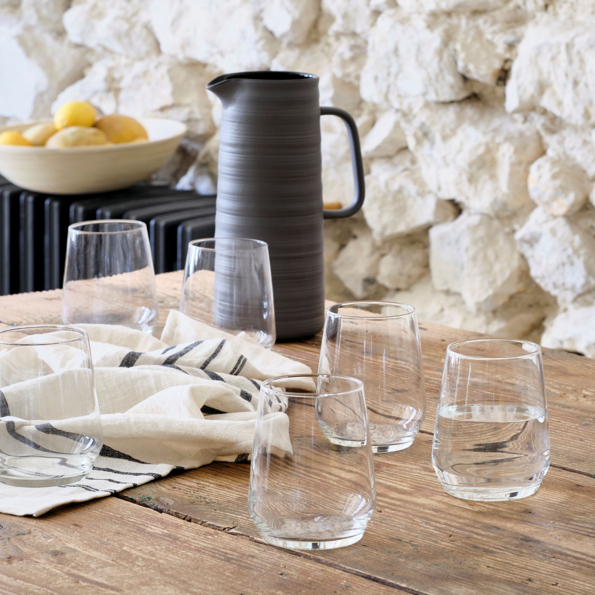 MADE - Coffret de 6 gobelets en verre 45cl - transparent