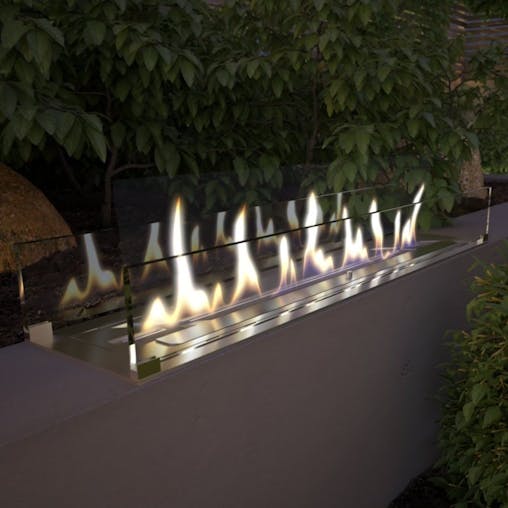 Decoflame Outdoor Bioethanol Built-in Fireplace 980mm Insert with Automatic Refill Pump