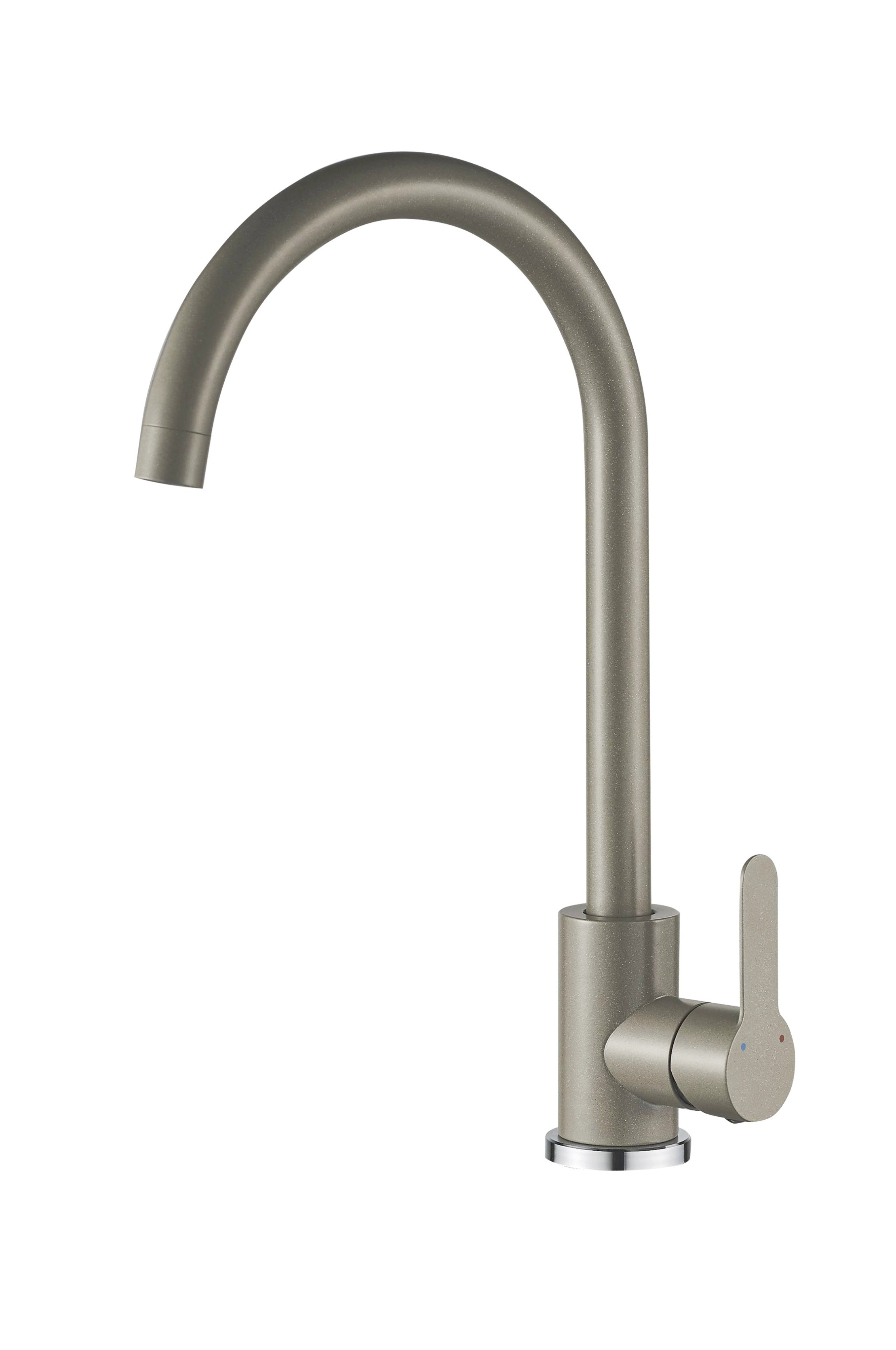 Bateria Zlewozmywakowa Bateria Kuchenna Stojąca Szara Matowa Obrotowa