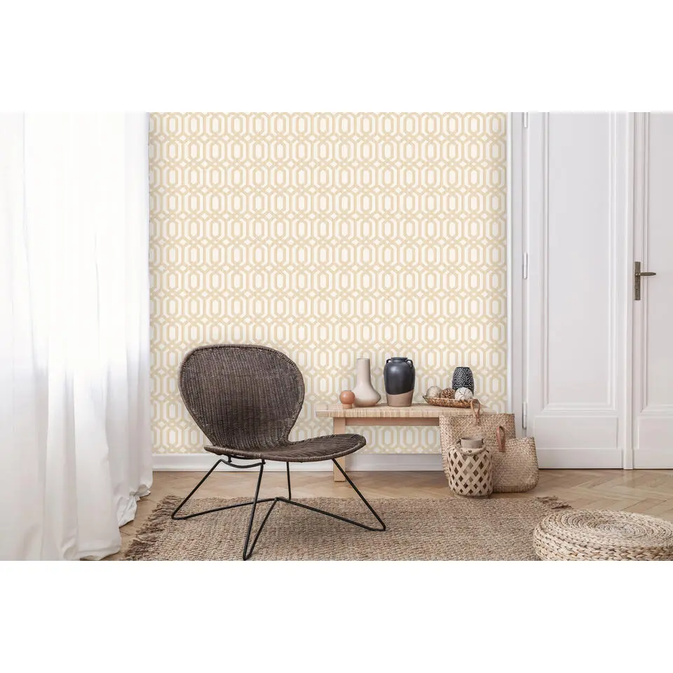 Dutch Wallcoverings - Myriad Kerala Trellis beige - 0,53x10,05m