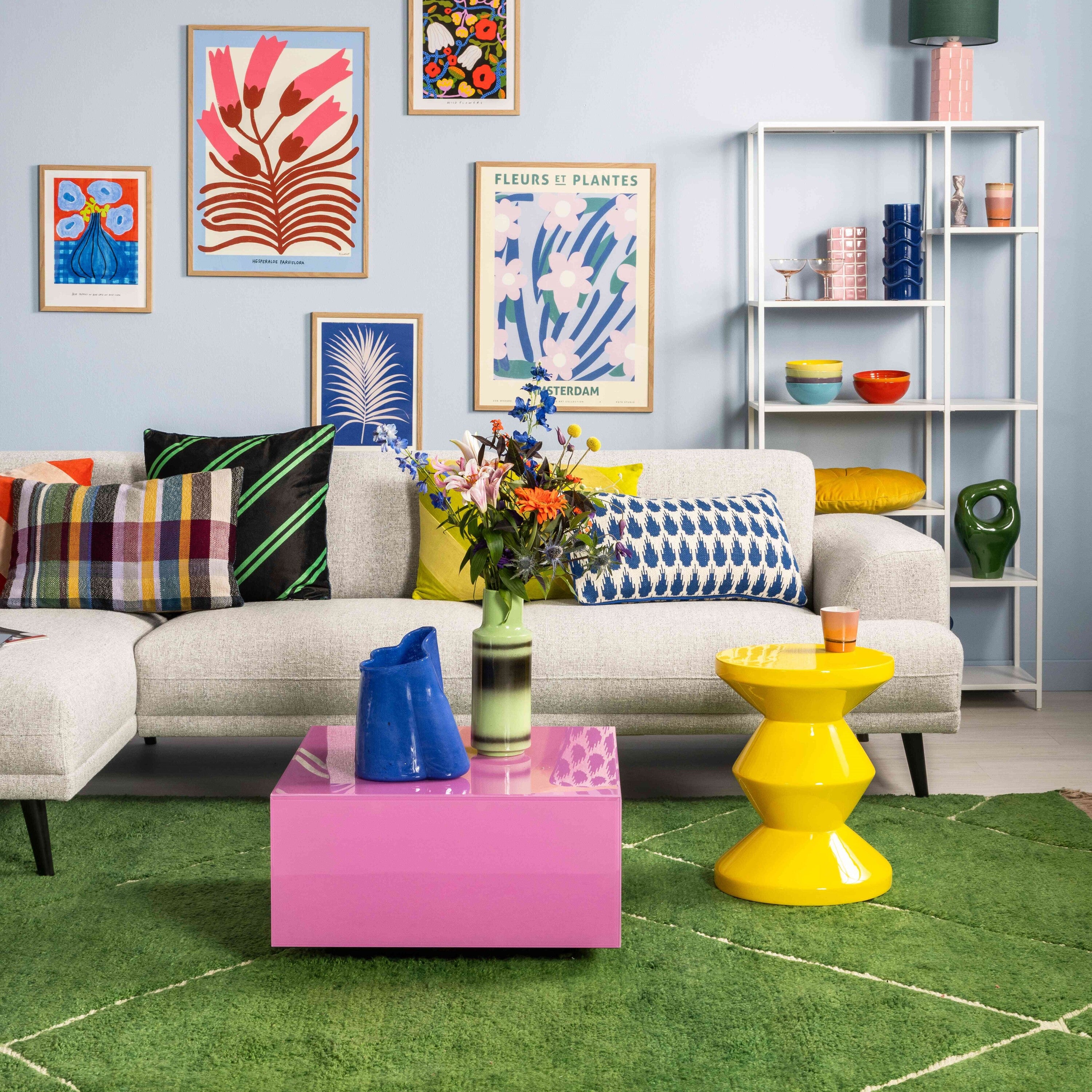 POLSPOTTEN Zig Zag Bijzettafel - Geel