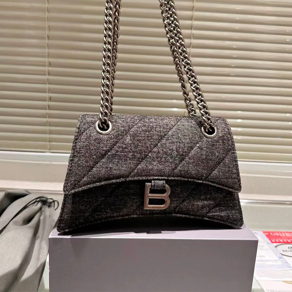 Balenciaga Crush Quilted Denim Bag
