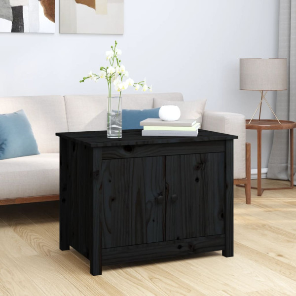 Stolik Kawowy Ława Stół Czarny Drewniany 71x49x55 Do Salonu Do Pokoju