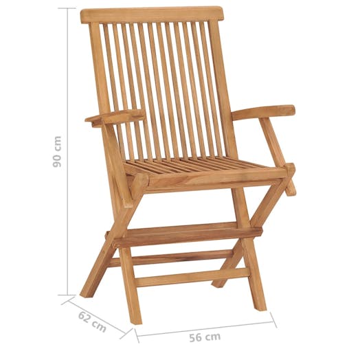 NNEVL Folding Garden Chairs 4 pcs Solid Wood Teak