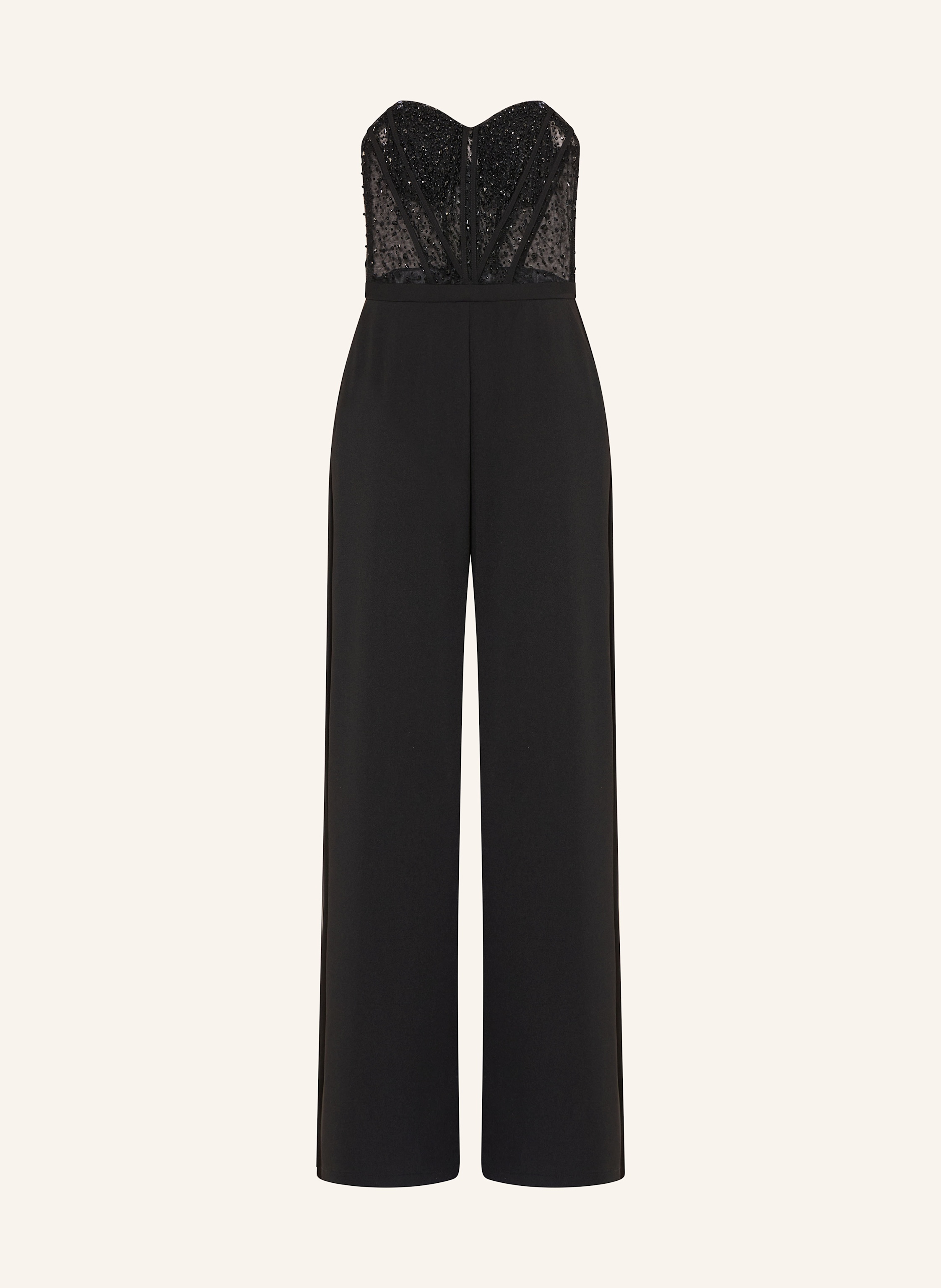 Hey Kyla Off-Shoulder-Jumpsuit mit Schmucksteinen