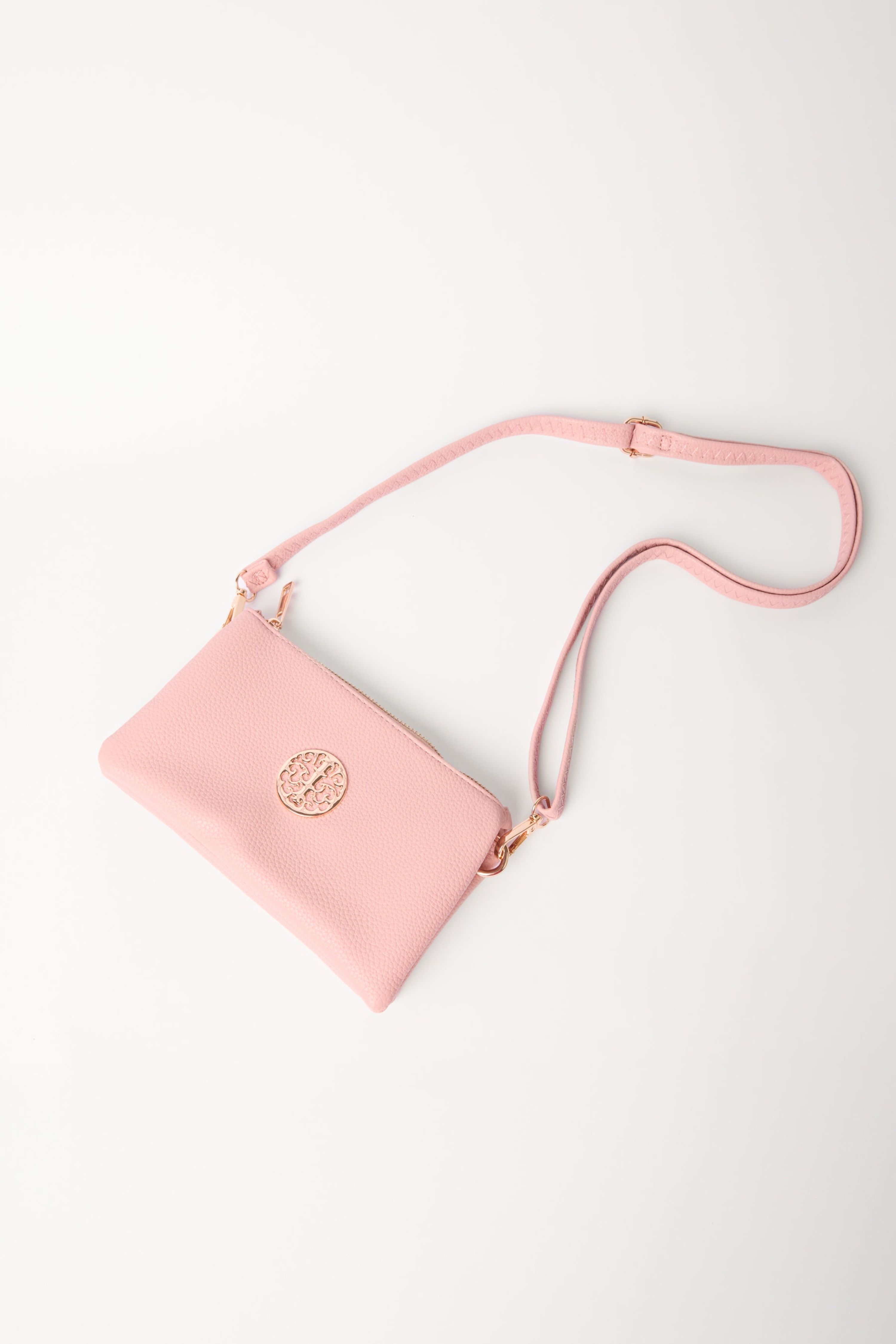 Blue Vanilla Detailed Zip Up Purse With Detachable Strap