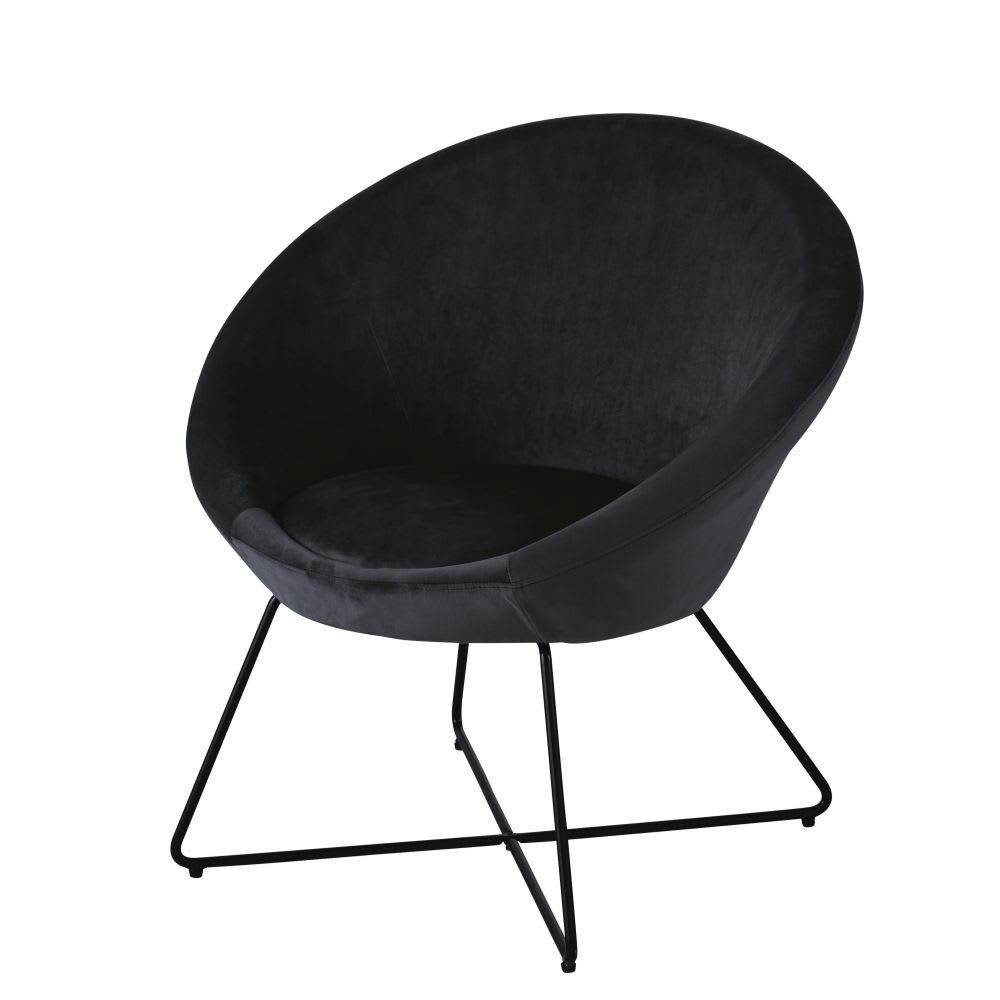 Hipop - Fauteuil en velours noir