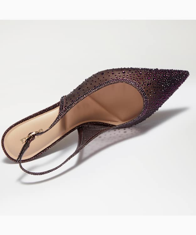Cirelle Burgundy - Embellished Slingback Court Shoes