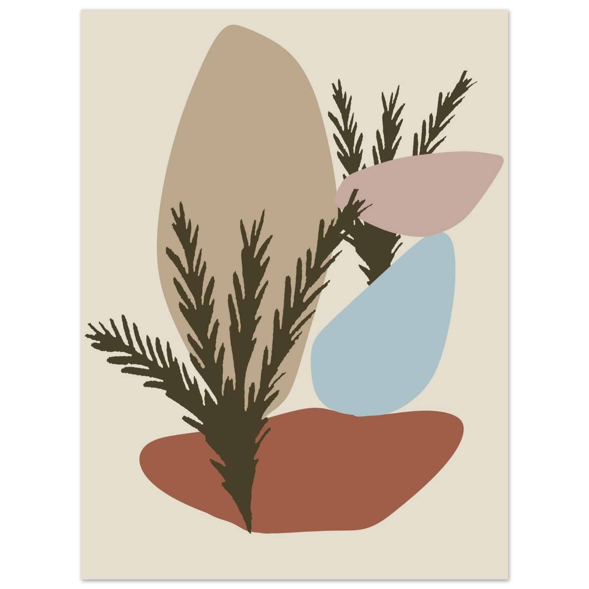 Artfulprints Poster Boho – Earthy mix  - 30x40 cm - beige