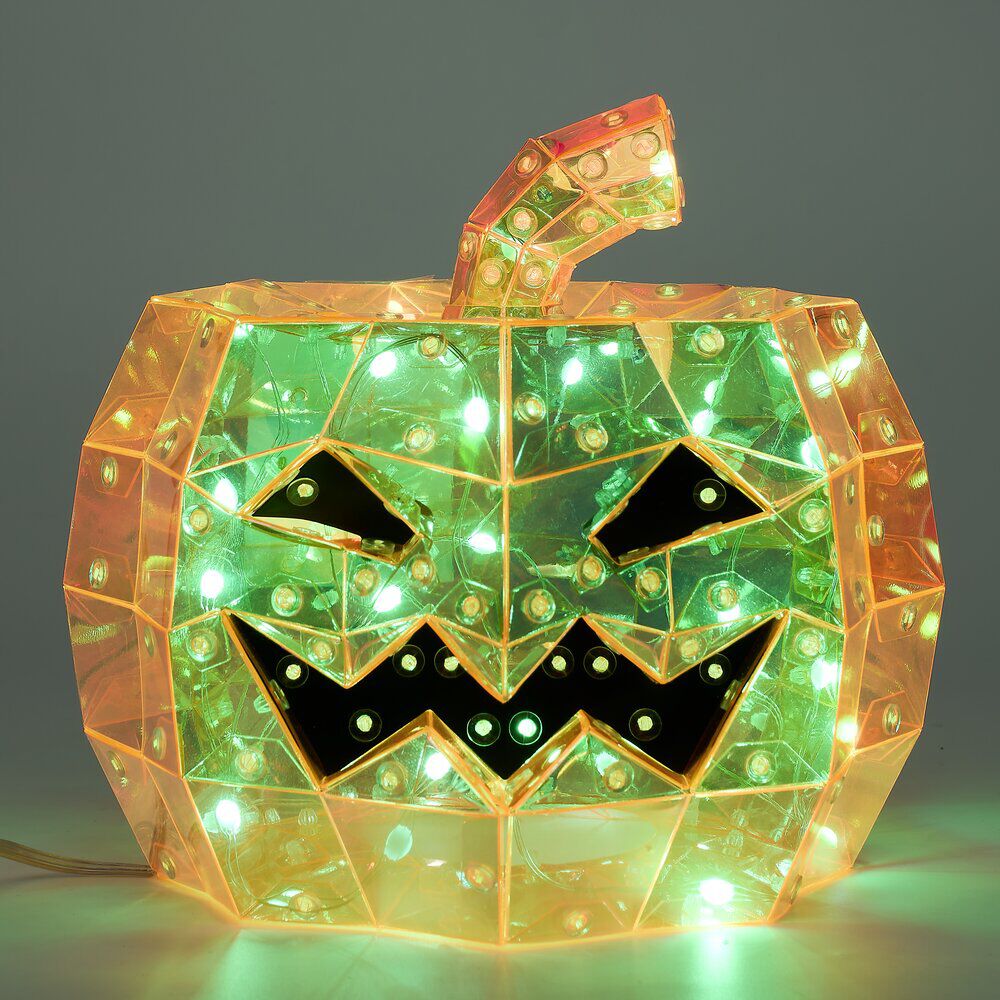 Décoration lumineuse Halloween LED USB tête de citrouille Ø20xH17cm